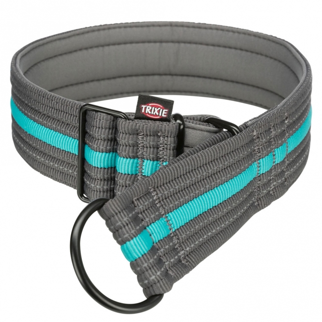 Trixie Fusion Zug-Stopp-Halsband, extra breit - grafit/ozean - 48-58 cm/50 mm
